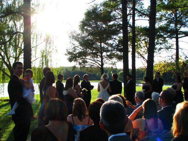 It was the most beautiful outdoor wedding ever It was on a lake